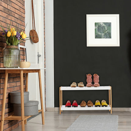 White shoe shelf with 2 levels