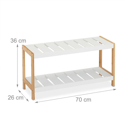 White shoe shelf with 2 levels