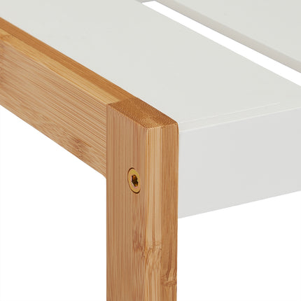 White shoe shelf with 2 levels