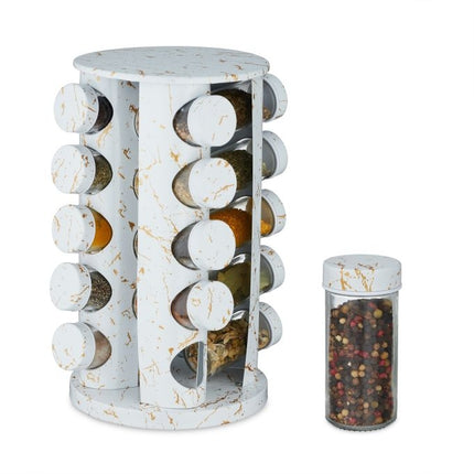 White spice carousel in marble design