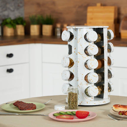 White spice carousel in marble design