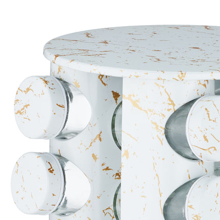 White spice carousel in marble design