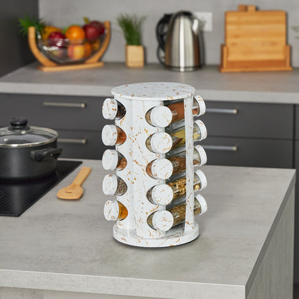 White spice carousel in marble design