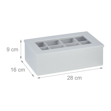 Boîte à thé blanche à 8 compartiments