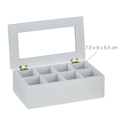 Boîte à thé blanche à 8 compartiments
