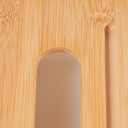 White tissue box with bamboo lid