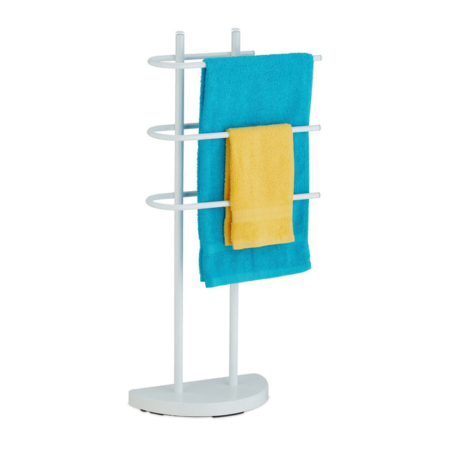 Porte-serviettes blanc à 3 barres