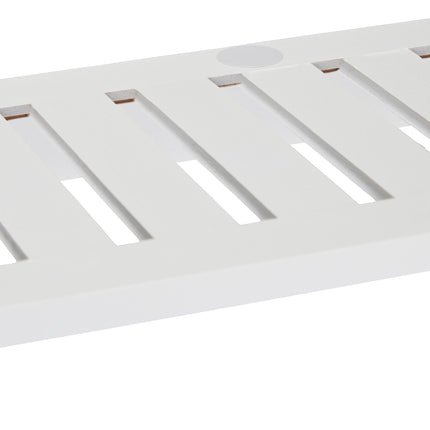 White wall coat hanger with shelf