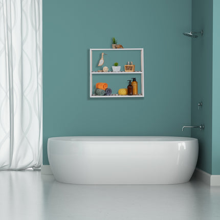 White wall shelf with 3 shelves