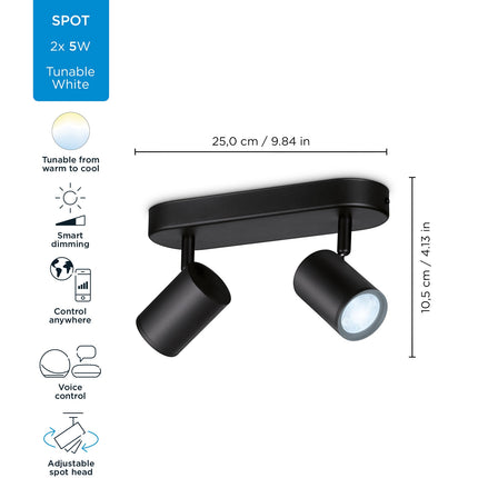 WiFi Imageo Spot 2x5W Kalt-Warmweiß