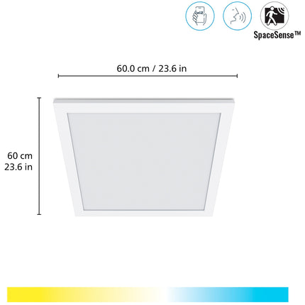 WiFi čtvercový panel 60x60 cm 36W 3400lm, teplá-studená bílá