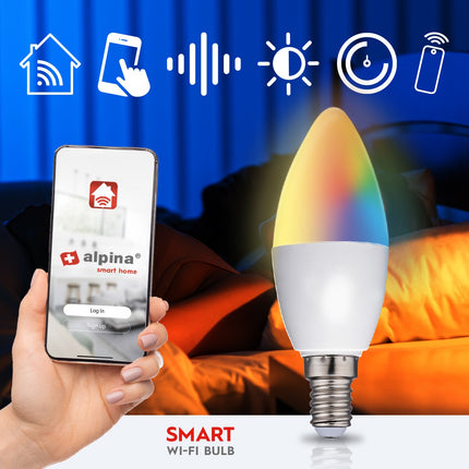 Ampoule LED WiFi intelligente E14 RGBW 4,9 W 470 lm