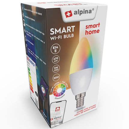Ampoule LED WiFi intelligente E14 RGBW 4,9 W 470 lm