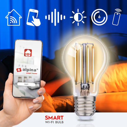 Ampoule LED WiFi Smart E27 Filament Blanc chaud 7 W 806 lm