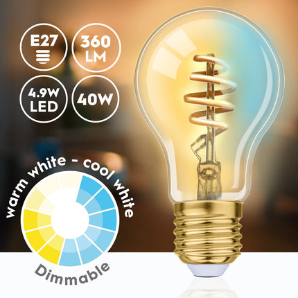 WiFi Smart E27 LED Warm/Kaltweiß 4,9W 360 lm