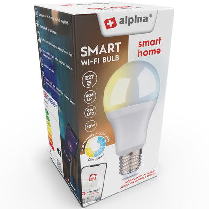 Ampoule LED WiFi Smart E27 Blanc chaud/froid 9 W 806 lm