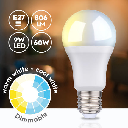 Ampoule LED WiFi Smart E27 Blanc chaud/froid 9 W 806 lm
