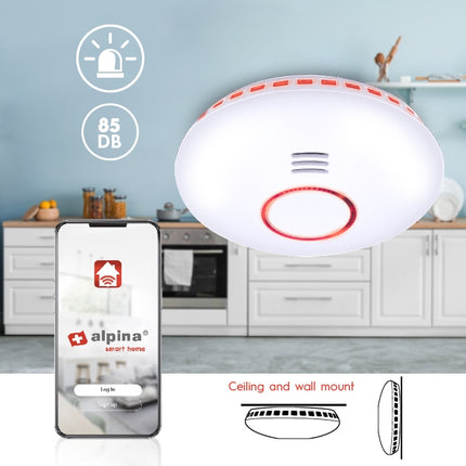 Alarme incendie intelligente Wi-Fi (fumée et chaleur)