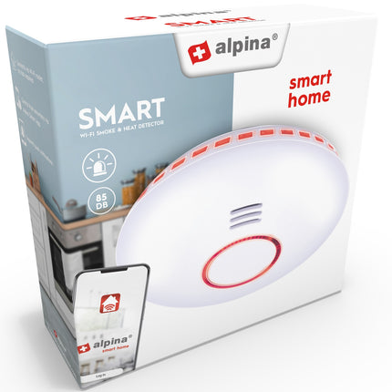 Alarme incendie intelligente Wi-Fi (fumée et chaleur)