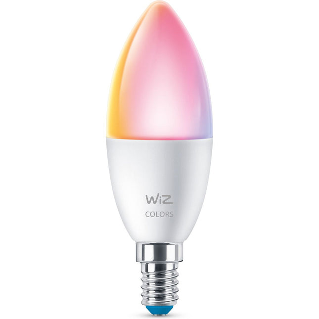 WiFi chytrá LED žárovka E14 svíčka 40W 470lm, barevná
