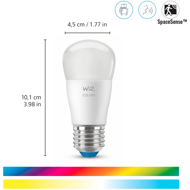 WiFi chytrá LED žárovka E27 P45 40W 470lm, barevná