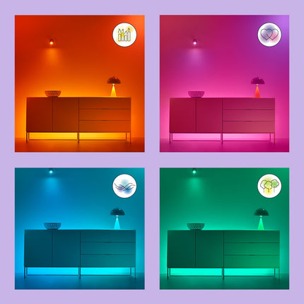 WiFi Smart LED E27 ST64 40W Filamentfarbe + Warm-Kaltweiß 470lm