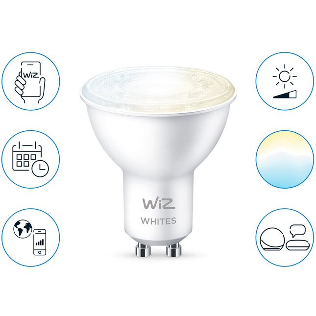 WiFi chytrá LED žárovka GU10 50W teplá-studená bílá, 2 ks