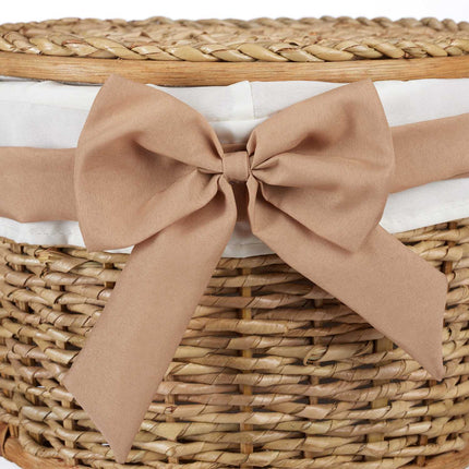 Wicker Bathroom Basket Set with Lids, 2 Pieces
