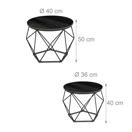 Beistelltisch-Set aus Korbgeflecht, abnehmbare Tablettplatten, 2er-Pack