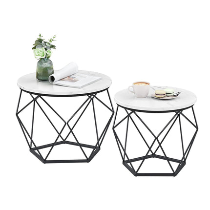 Beistelltische aus Korbgeflecht, Set, abnehmbare Tablettplatten, 2-teilig