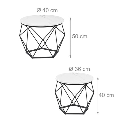 Beistelltische aus Korbgeflecht, Set, abnehmbare Tablettplatten, 2-teilig