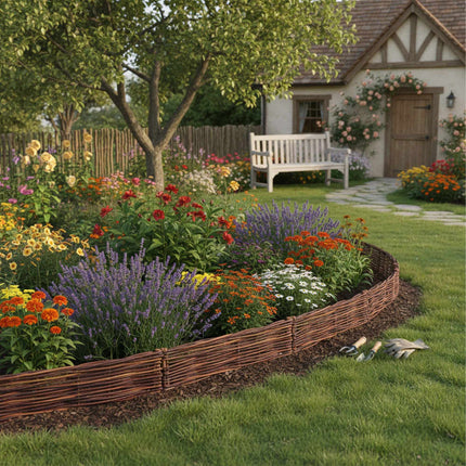 Wicker Willow Garden Bed Edging – Flexible Border Set