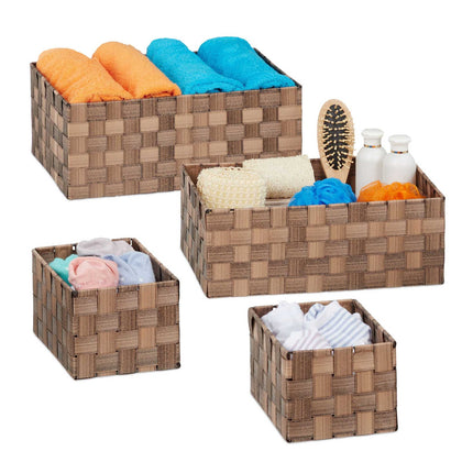 Wicker look storage basket Set of 4