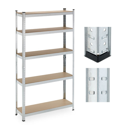 Wide, sturdy shelves with 5 levels