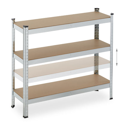 Wide, sturdy shelves with 5 levels