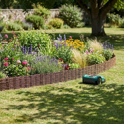 Gartenzaun aus Weidengeflecht, flexible Beeteinfassung zum Stecken