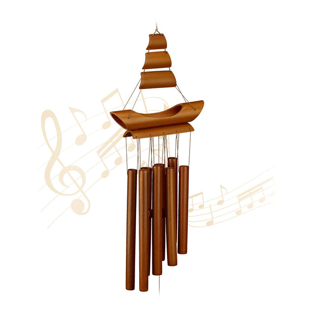 Windspiel Bambus "Segelboot"