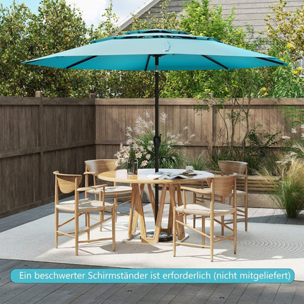 Windbeständiger Sonnenschirm, 300 cm, Türkis