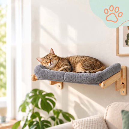 Window Cat Hammock with Suction Cups and Wall Mount, Grey, Max. 18 kg