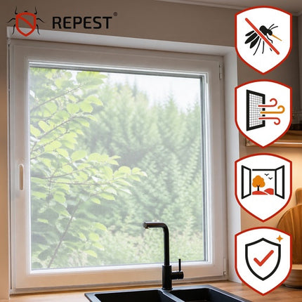 Window Mosquito Net, 160x130 cm, White Velcro Mesh