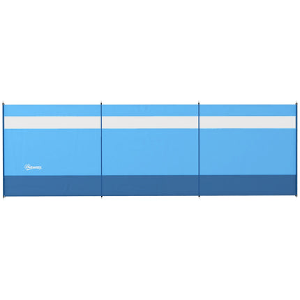 Faltbarer Windschutz mit hellem Fenster, 440x140cm, Blau