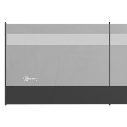 Folding Windbreaker screen with light window, 725x140 cm