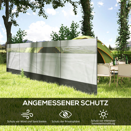 Folding Windbreaker screen with light window, 725x140 cm