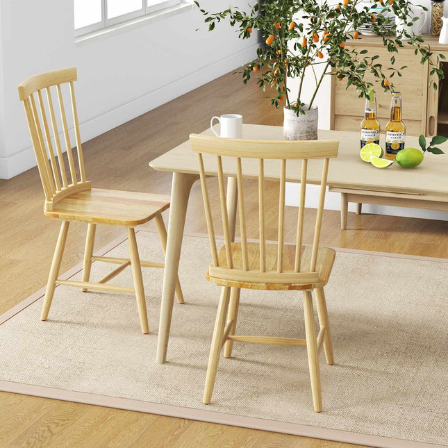 Windsor Dining Chairs, Set of 2, High Spindle Back