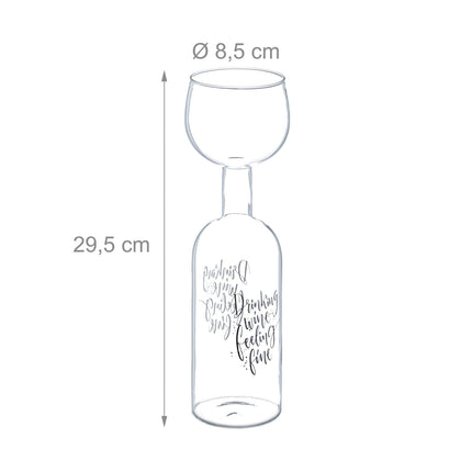 Weinflaschenglas – Fasst 750 ml, lustiges Geschenk für Weinliebhaber