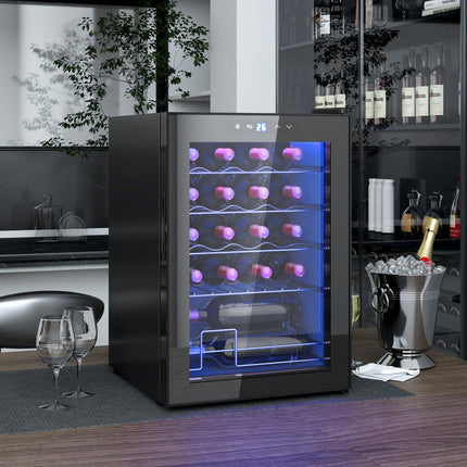 Weinkühlschrank 20 Flaschen, Anti-UV-Glas, LED-Beleuchtung