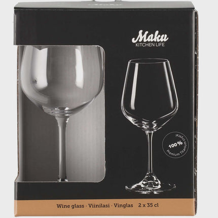 Wine Glasses, 35 cl, Set of 2, Dishwasher Safe