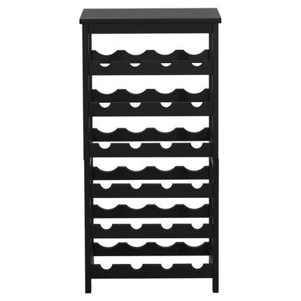 Wine Rack, 24-Bottle 6-Tier Bamboo with Tabletop