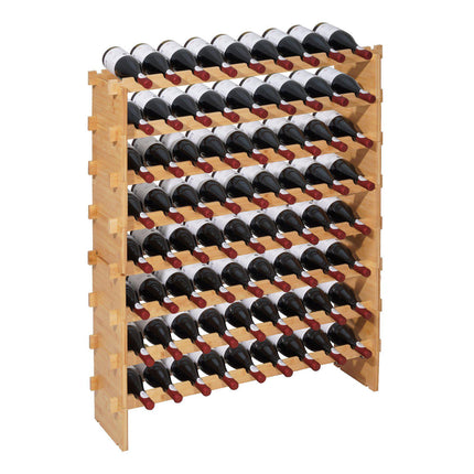 Wine Rack, 72-Bottle 8-Tier Stackable Freestanding Wood