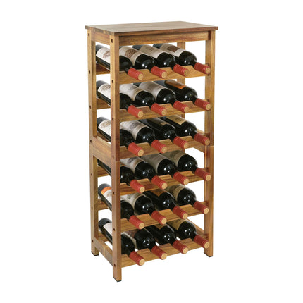 Wine Rack, Acacia Wood, Holds 24 Bottles